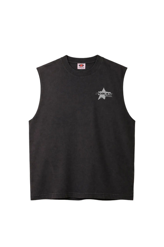 Pukas Comp Tank Tee Back Charcoal