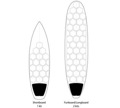 RSPro HexaTraction Surf Board Grip Clear