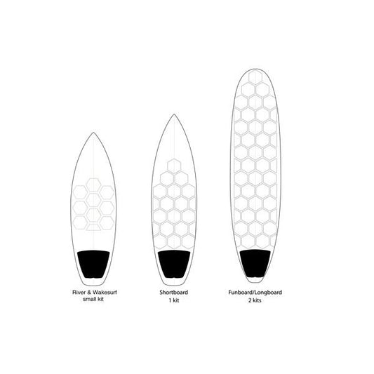 RSPro Surfboard HexaTraction Pads Front Basic Edition Clear