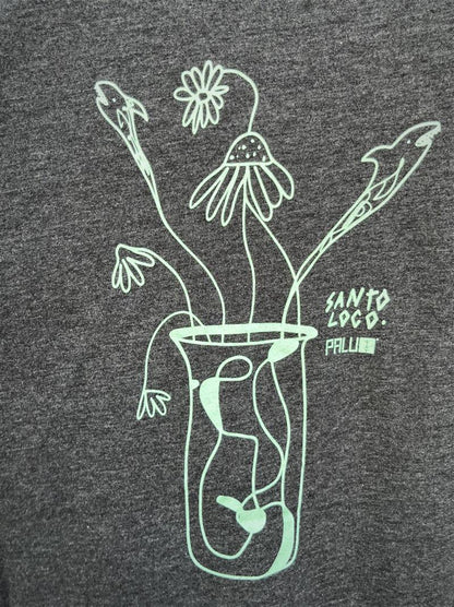 SantoLoco X Palu Flower Shark T-Shirt Grey