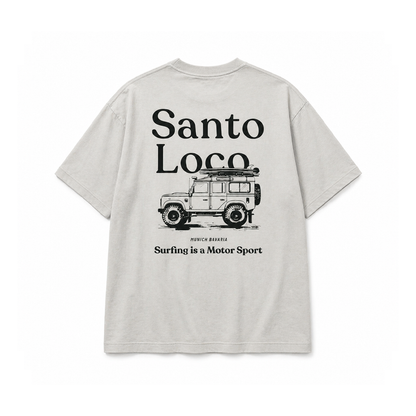 T-shirt SantoLoco Munich Surfing is a MotorSport Off White