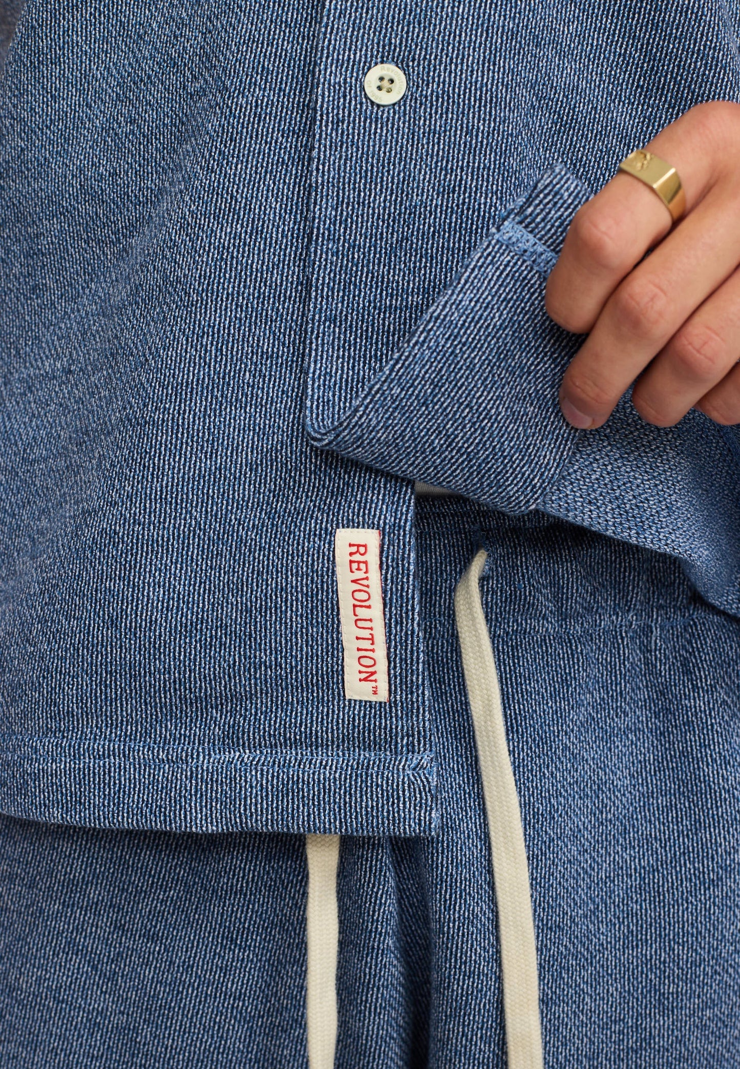 Revolution Short-sleeved Cuban Shirt Blue