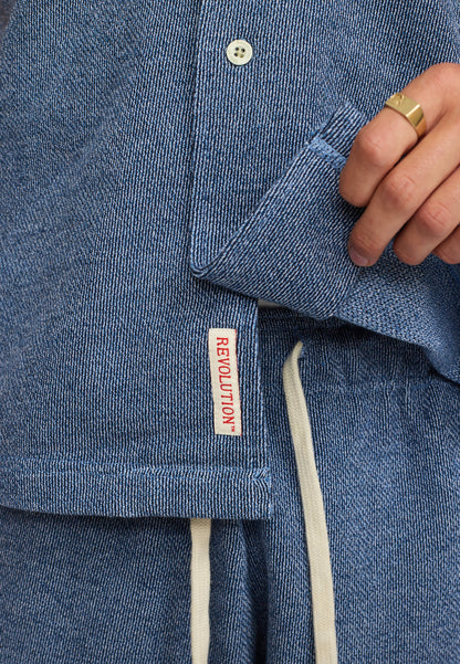 Revolution Short-sleeved Cuban Shirt Blue