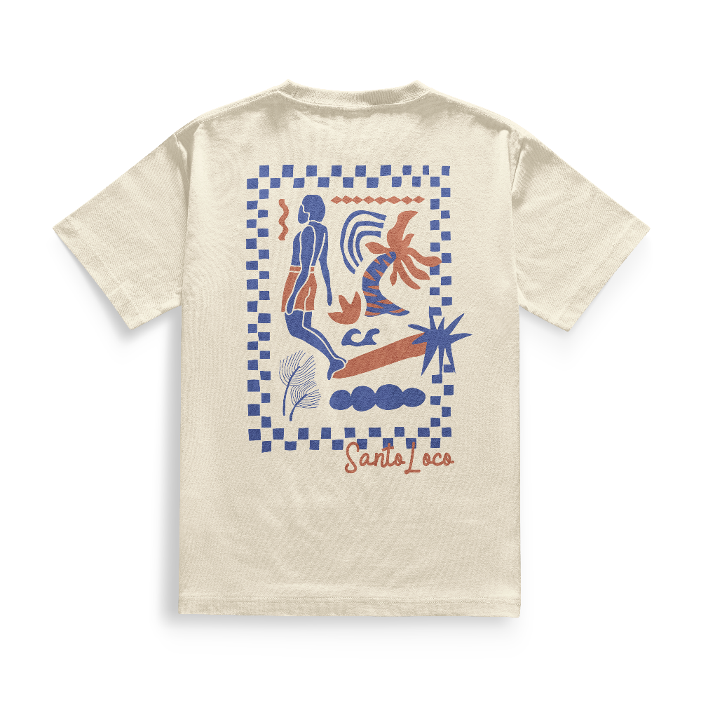 SantoLoco Lizzy Hang Ten Tee Off White