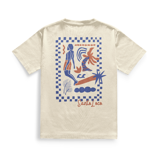 SantoLoco Lizzy Hang Ten Tee Off White