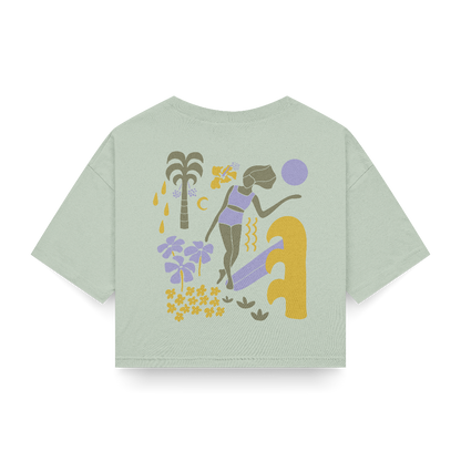 SantoLoco Lizzy Crop Tee Light Green