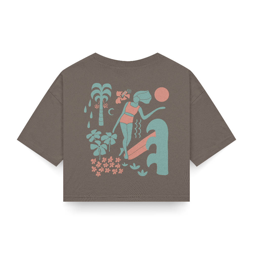 SantoLoco Lizzy Crop Tee Brown