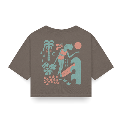 SantoLoco Lizzy Crop Tee Brown