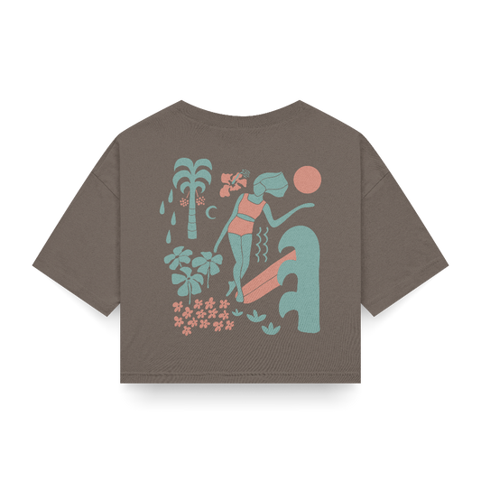 SantoLoco Lizzy Crop Tee Brown