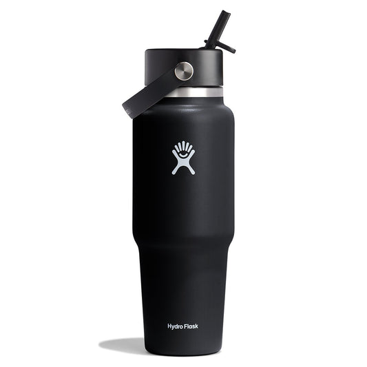 Hydro Flask 32oz Wide Flex Straw Travel Schwarz Trinkflasche