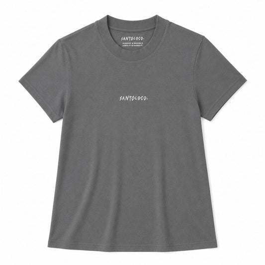 SantoLoco Wms Logo Tee Dark Charcoal