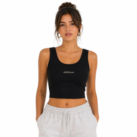 SantoLoco Wms Logo Tank Top Black