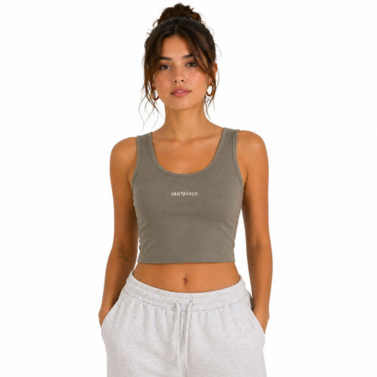 SantoLoco Wms Logo Tank Top Olive