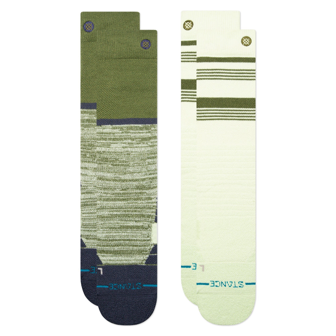 Stance Backside Mid Poly Snow Meias Pacote com 2 unidades 