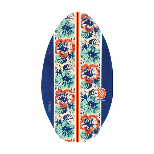 SkimOne Wooden Skimboard 90 x 51 Hibiscus Blue