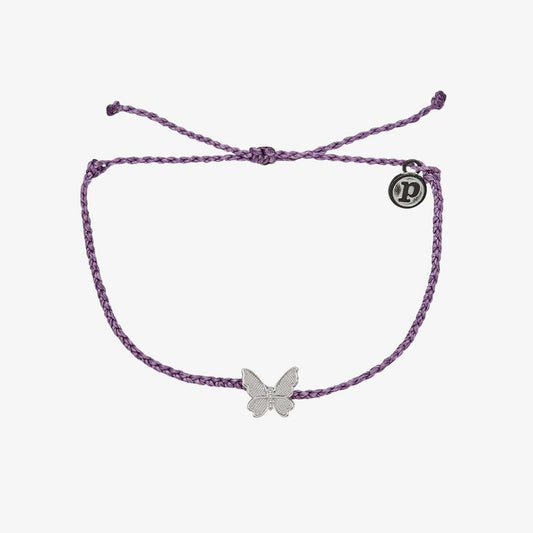 Pura Vida Butterfly in Flight Silver Bracelet Light Purple