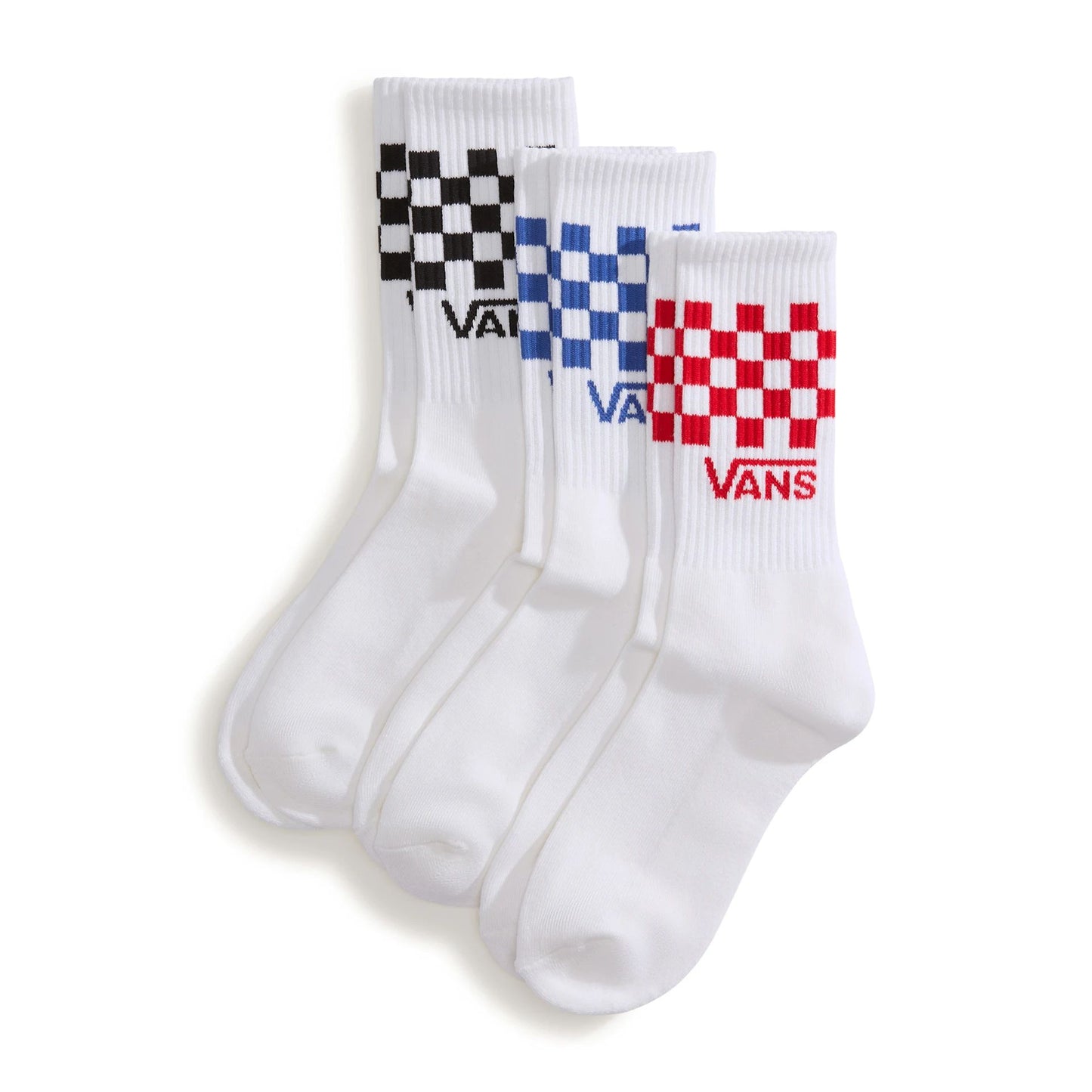 Vans Classic Check Crew Socks White