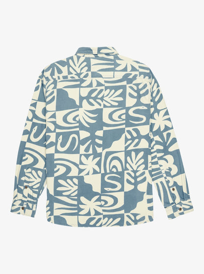 Quiksilver Motherfly Printed LS Shirt Blue