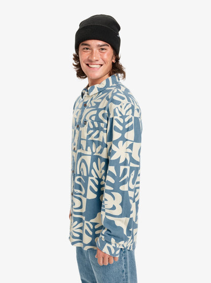Quiksilver Motherfly Printed LS Shirt Blue