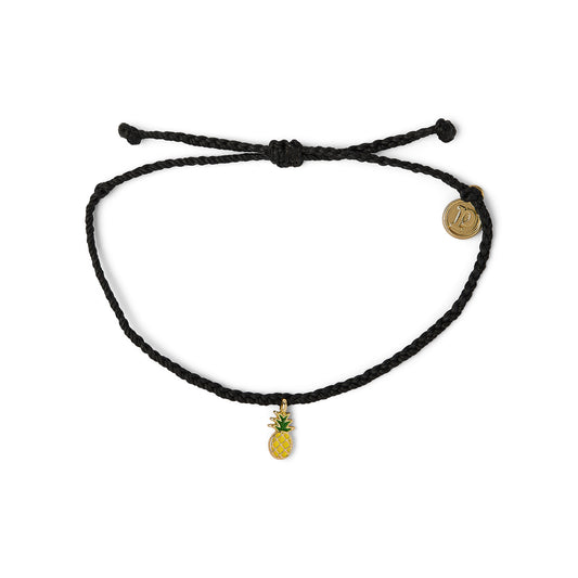 Pura Vida Gold Enamel Pineappl Black