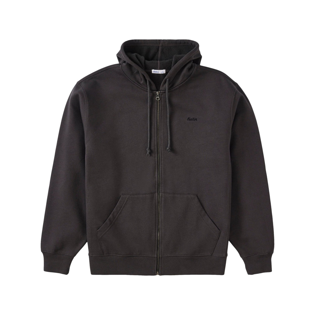 Katin Emb Full Zip Hood Fleece Black Wash
