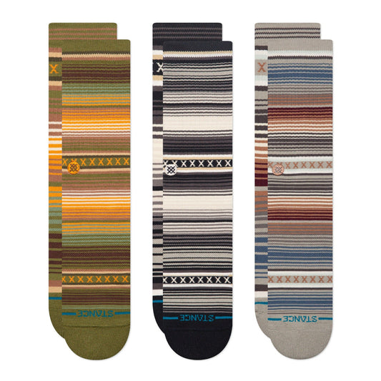 Stance Curren 3 Pack Socks Green Green