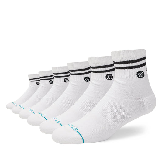 Stance Core 6 Pack Quarter Socks White White