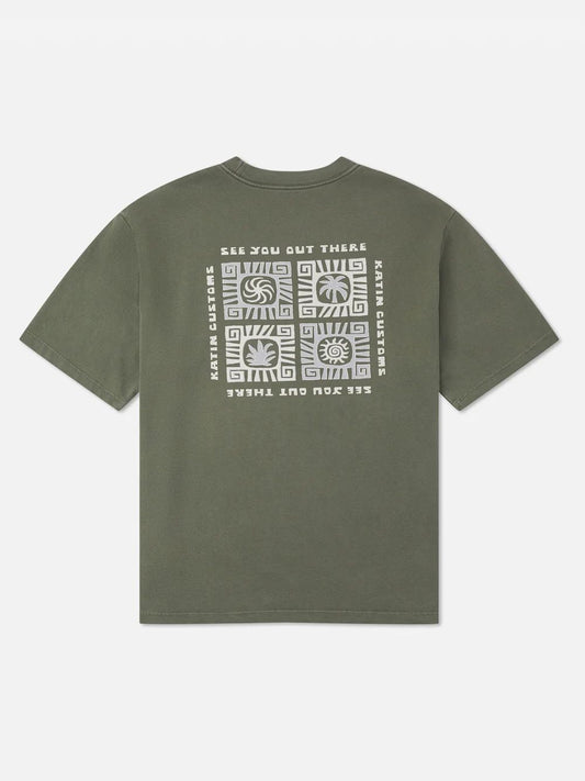Katin Root Box Fit Tee Clover Vintage Wash