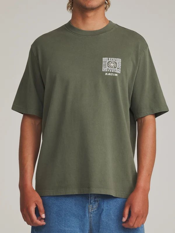 Katin Root Box Fit Tee Clover Vintage Wash