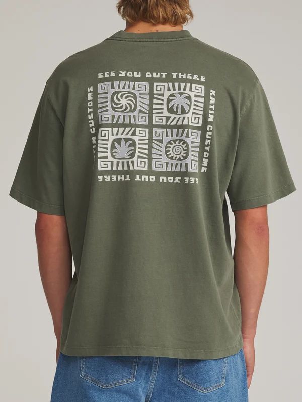 Katin Root Box Fit Tee Clover Vintage Wash