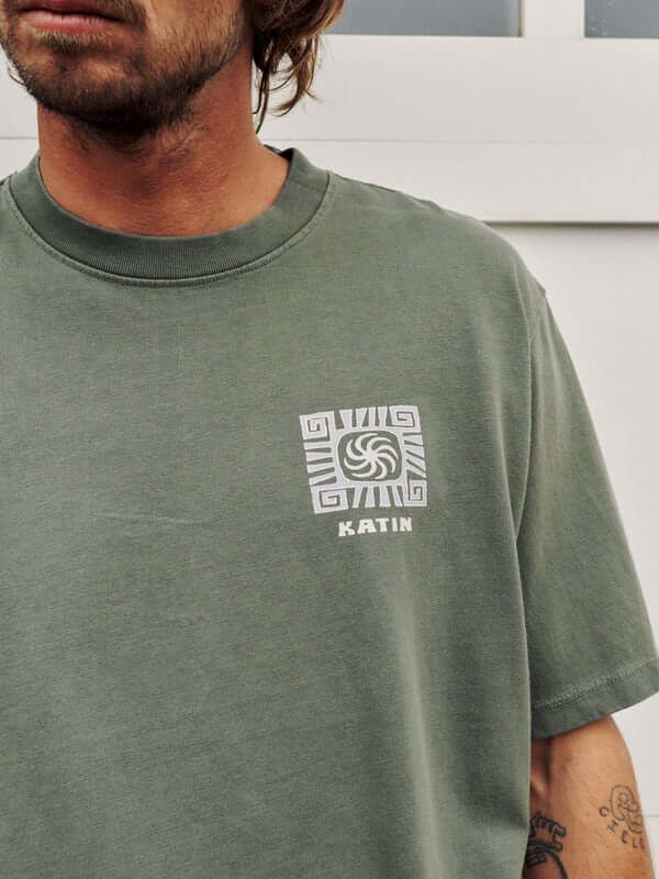 Katin Root Box Fit Tee Clover Vintage Wash
