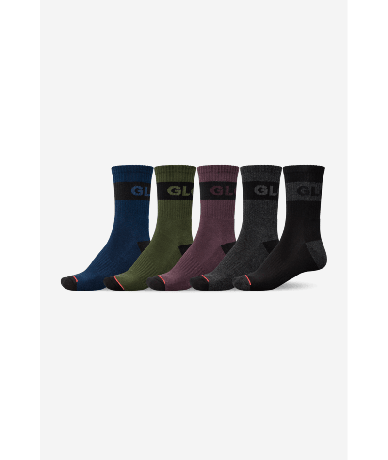 Globe Horizons Crew Sock 5 Pack Dark Assorted