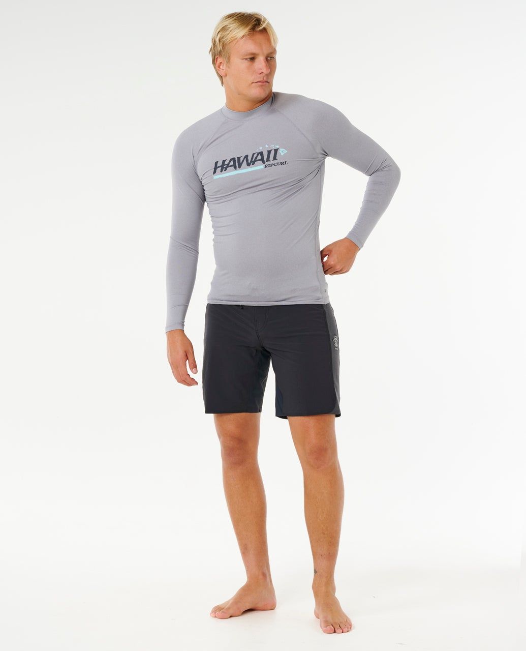 Rip Curl Hawaii Gritty UPF Longsleeve Black Grey Marle