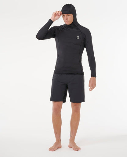Rip Curl Search UPF Perf Hood L/S Rash Vest Black