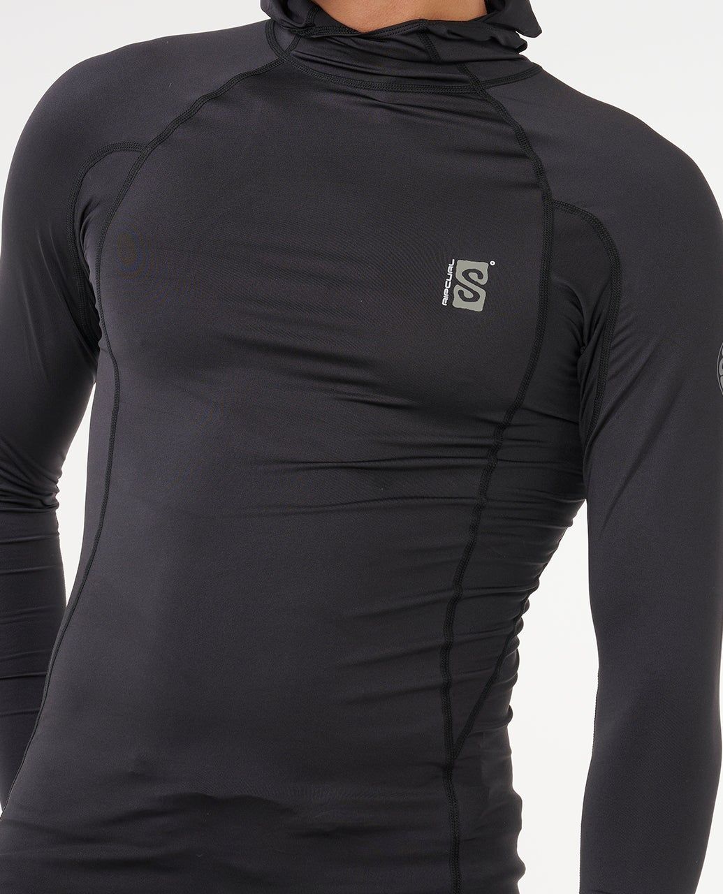 Rip Curl Search UPF Perf Hood L/S Rash Vest Black