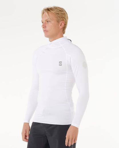 Rip Curl Search UPF Perf Hood L/S Rash Vest Black White