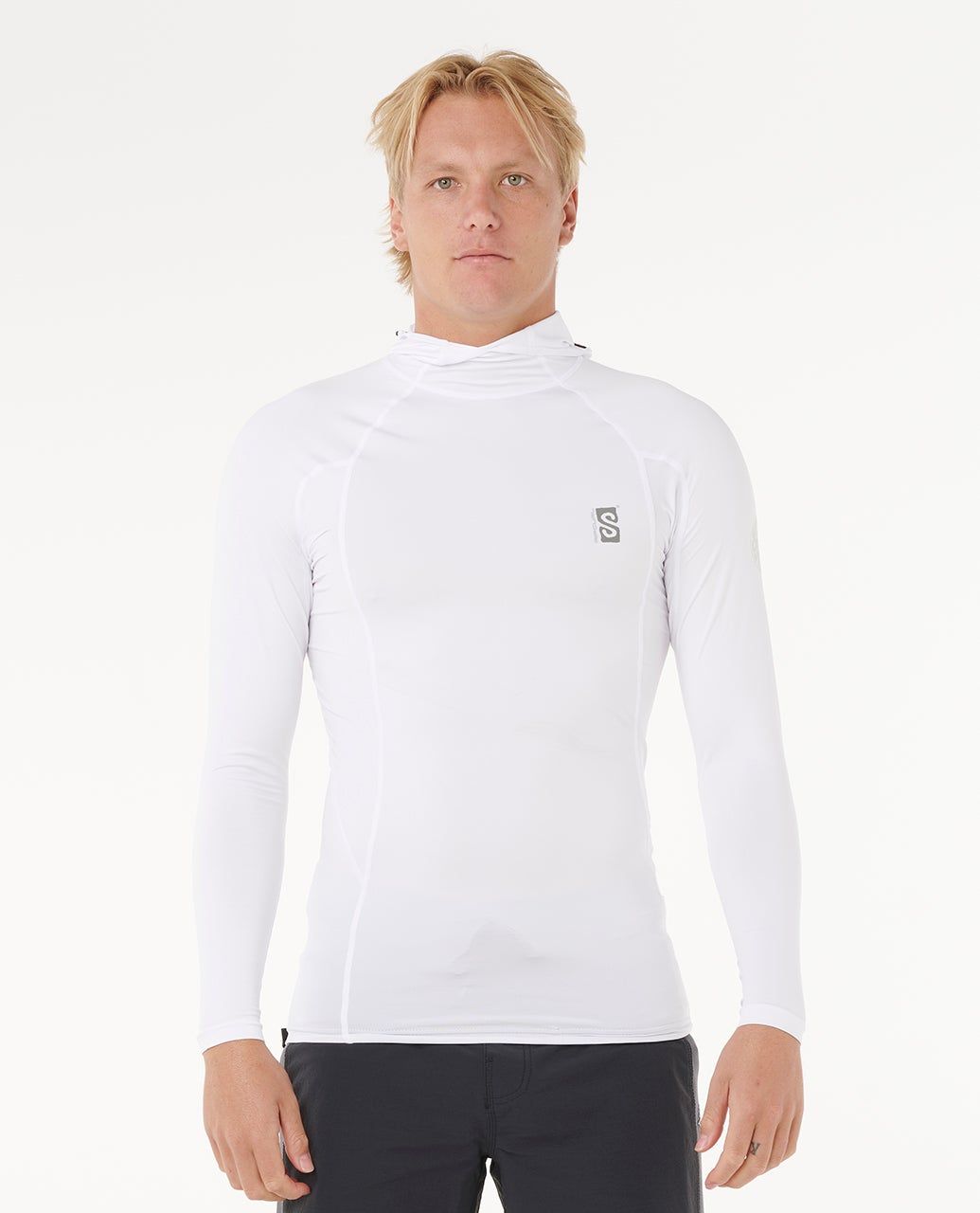Rip Curl Search UPF Perf Hood L/S Rash Vest Black White