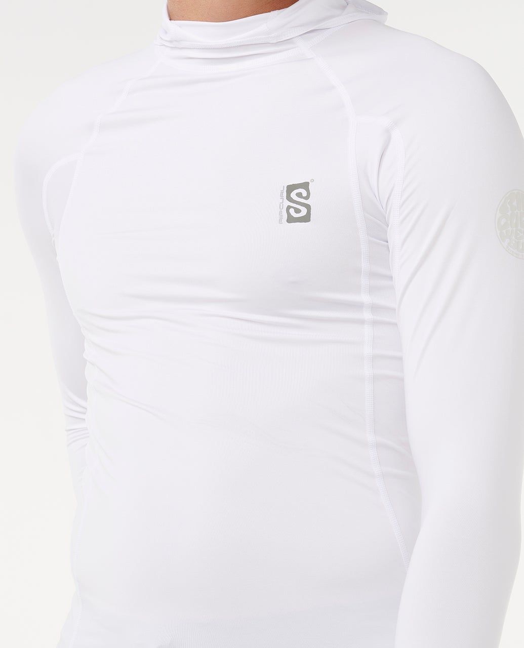 Rip Curl Search UPF Perf Hood L/S Rash Vest Black White