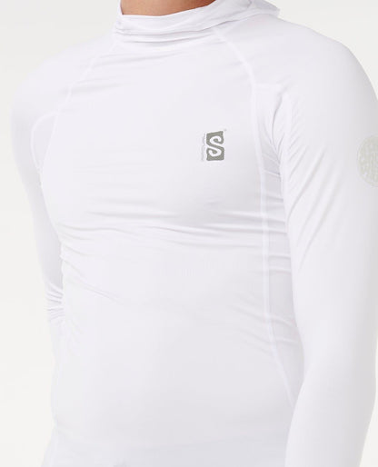 Rip Curl Search UPF Perf Hood L/S Rash Vest Black White