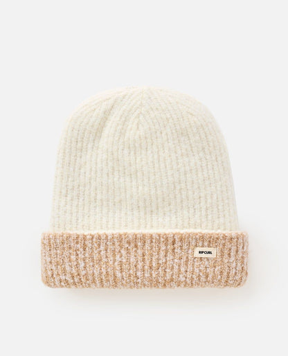 RipCurl 2 Tone Reg Revo Beanie Off White/Tan