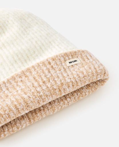 RipCurl 2 Tone Reg Revo Beanie Off White/Tan