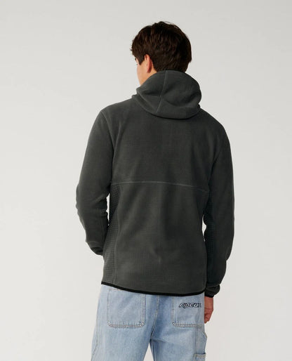 Rip Curl Departed Polar Fleece Zip Through Hoodie Charcoal Grey