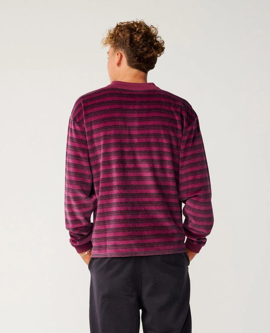RipCurl Disorder Polo Washed Black Royal Plum
