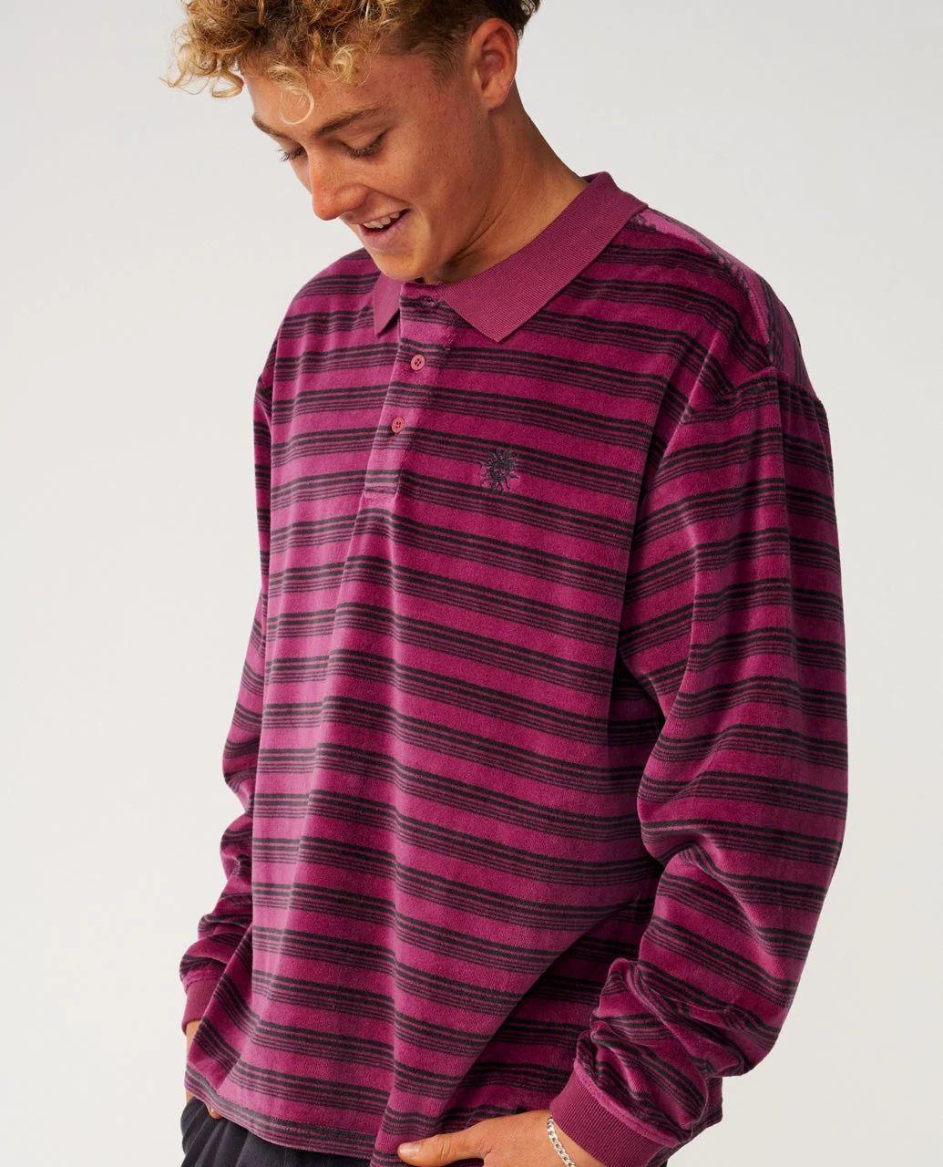 RipCurl Disorder Polo Washed Black Royal Plum