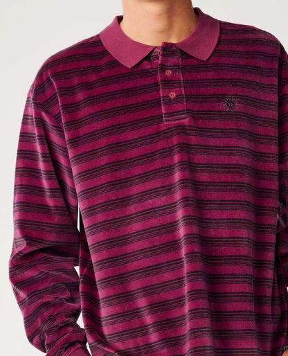 RipCurl Disorder Polo Washed Black Royal Plum