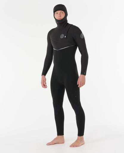 RipCurl E-Bomb 5/4 Zip Free Hood Wetsuit Black