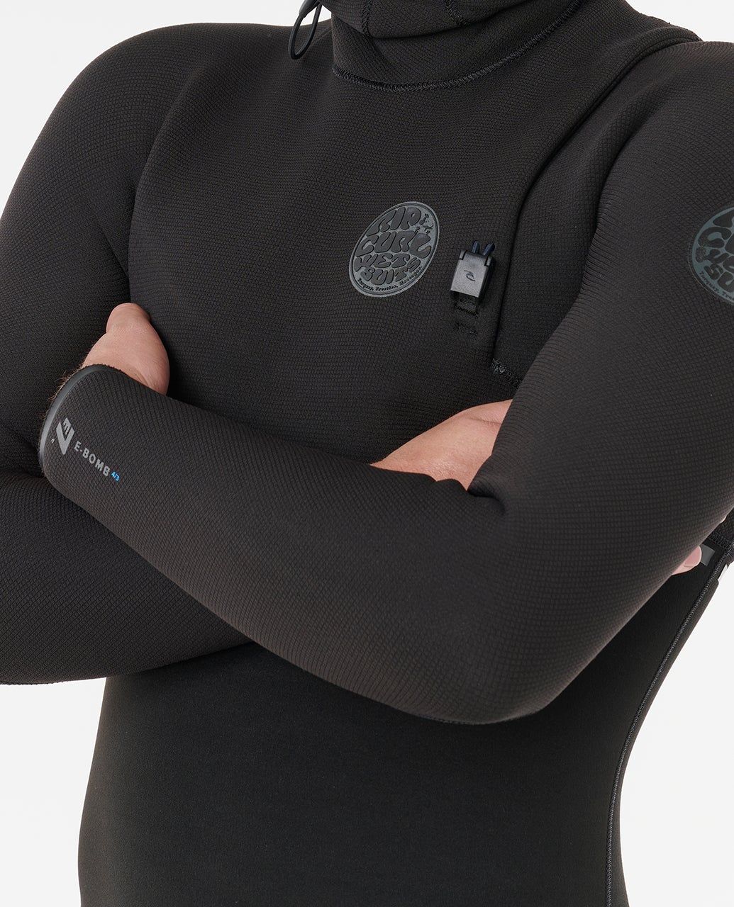 RipCurl E-Bomb 5/4 Zip Free Hood Wetsuit Black