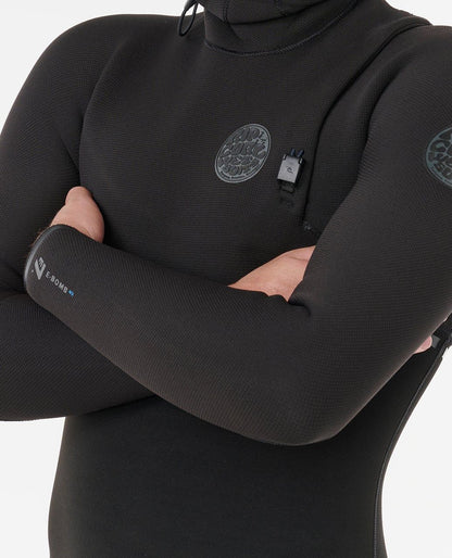 RipCurl E-Bomb 5/4 Zip Free Hood Wetsuit Black