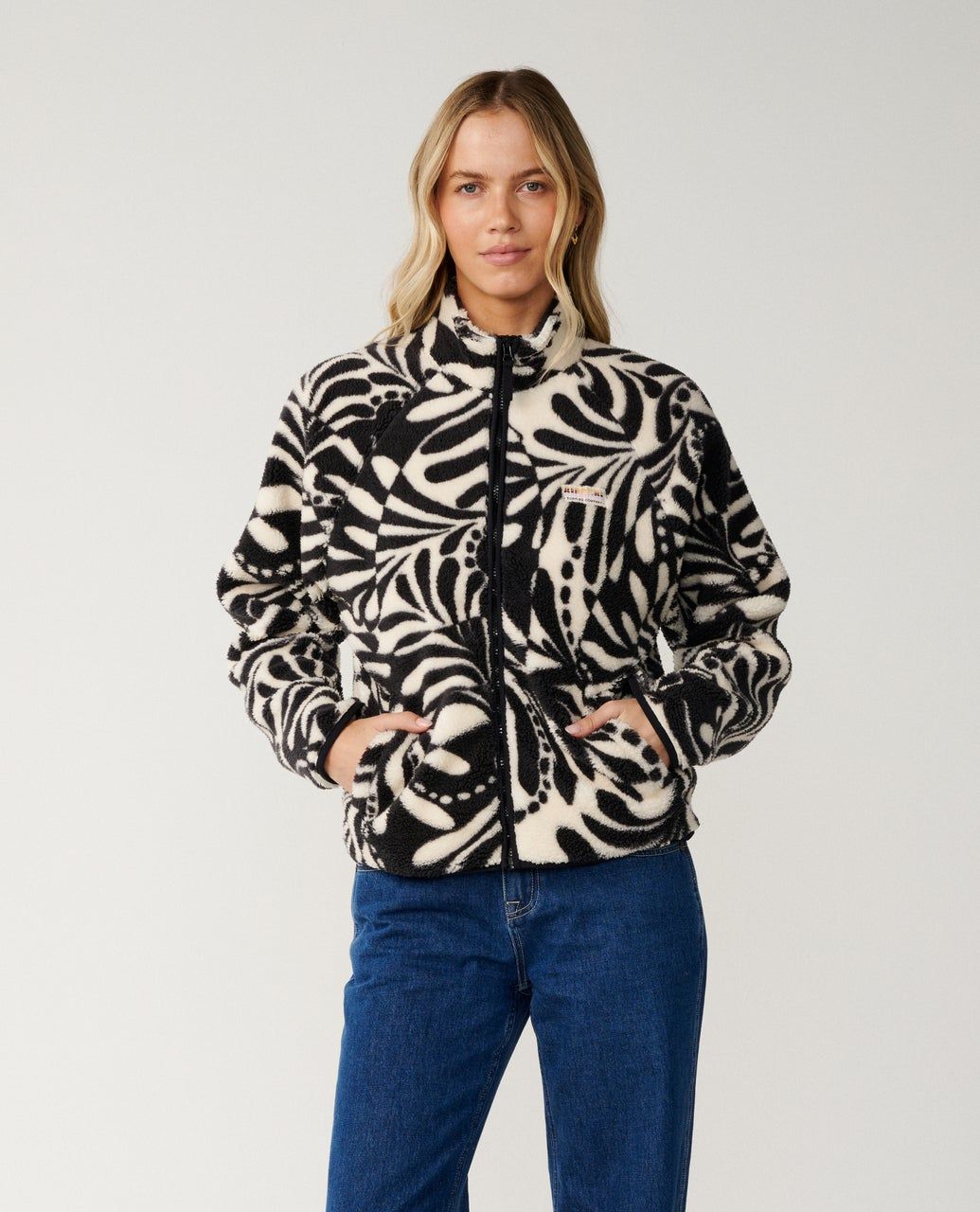 RipCurl Party Pack Polar Allover Jacket BLACK/WHITE