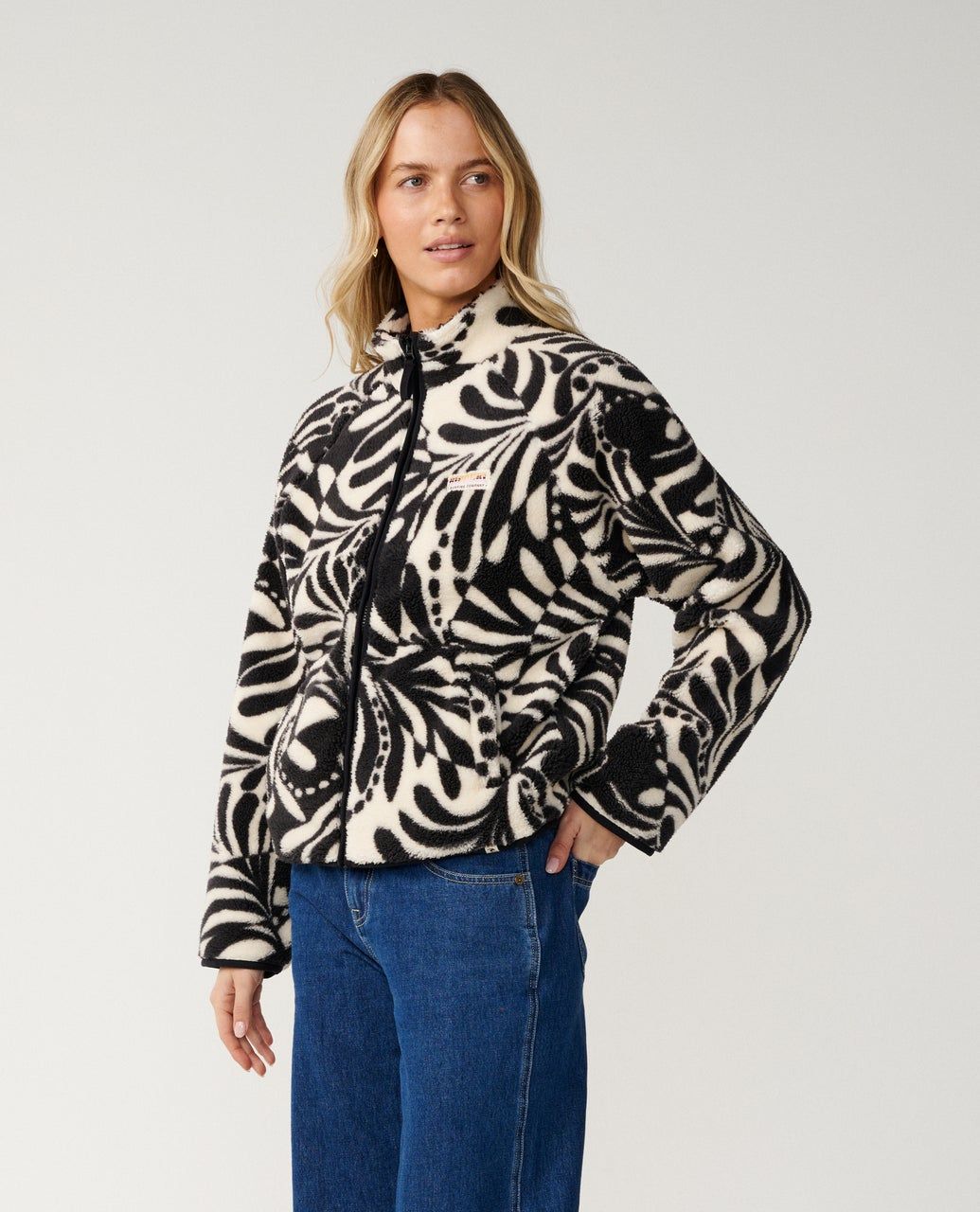 RipCurl Party Pack Polar Allover Jacket BLACK/WHITE